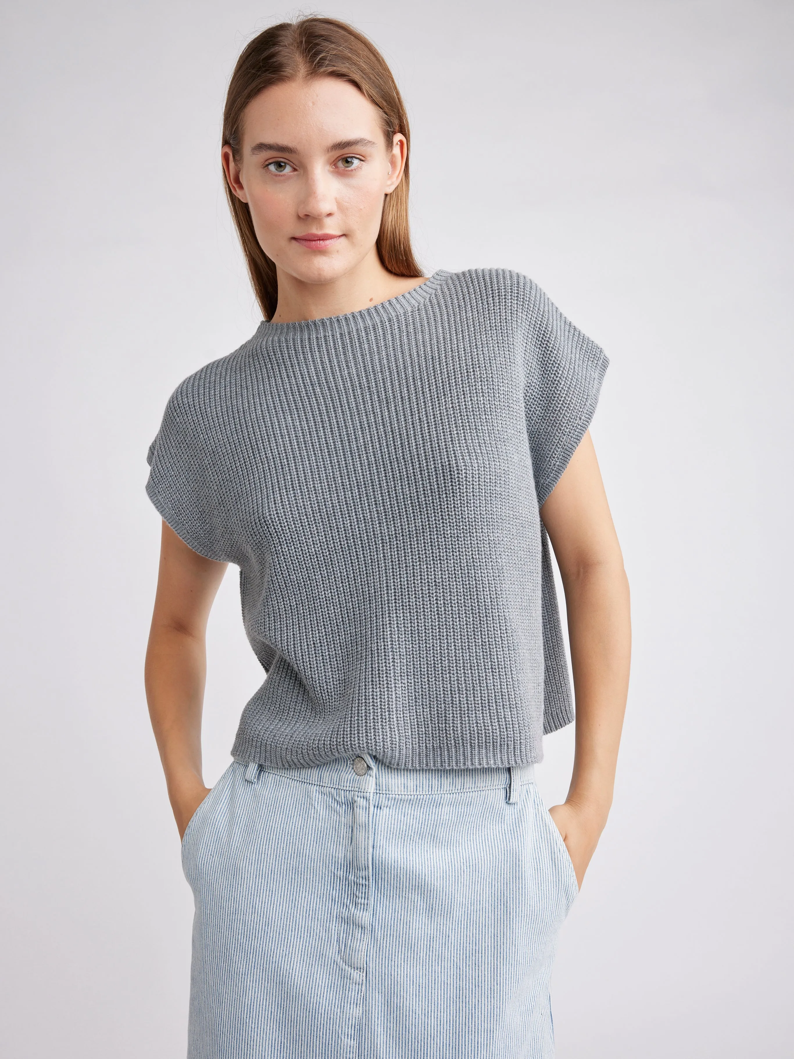 Gillian, Crop Sweater Tee By Self Contrast