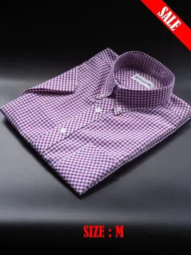 Gingham Shirt| Slim Fit Purple Retro Gingham Check  Shirt