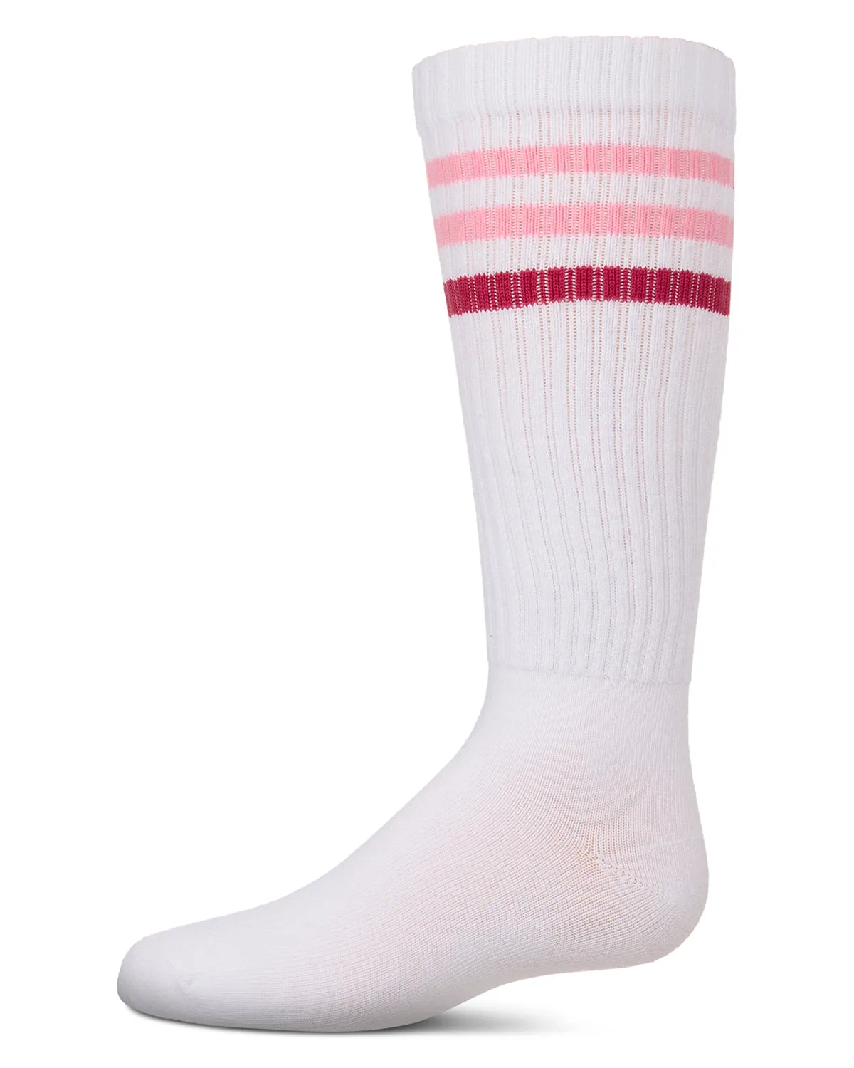 Girls' TwoTone Varsity Stripe Knee High Socks