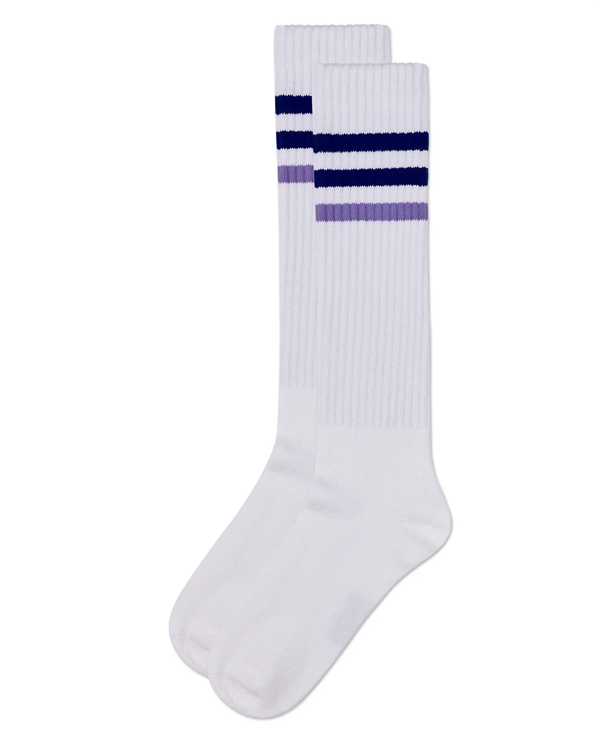 Girls' TwoTone Varsity Stripe Knee High Socks