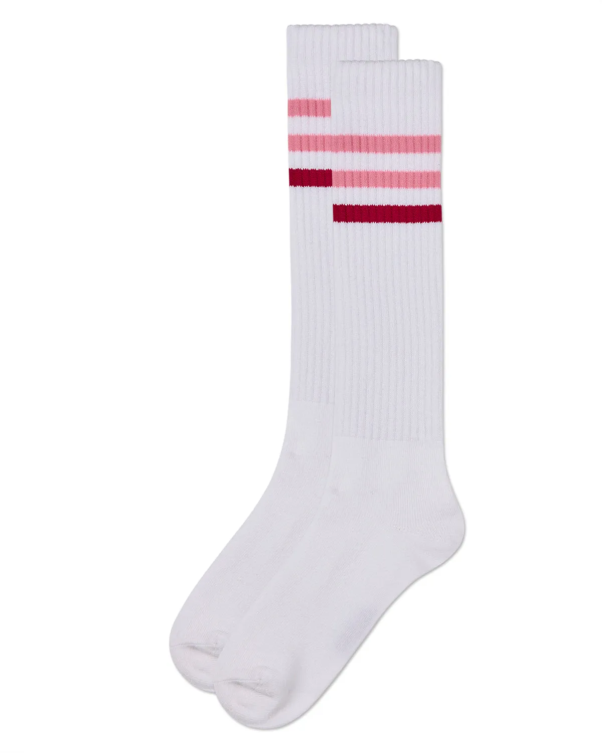 Girls' TwoTone Varsity Stripe Knee High Socks