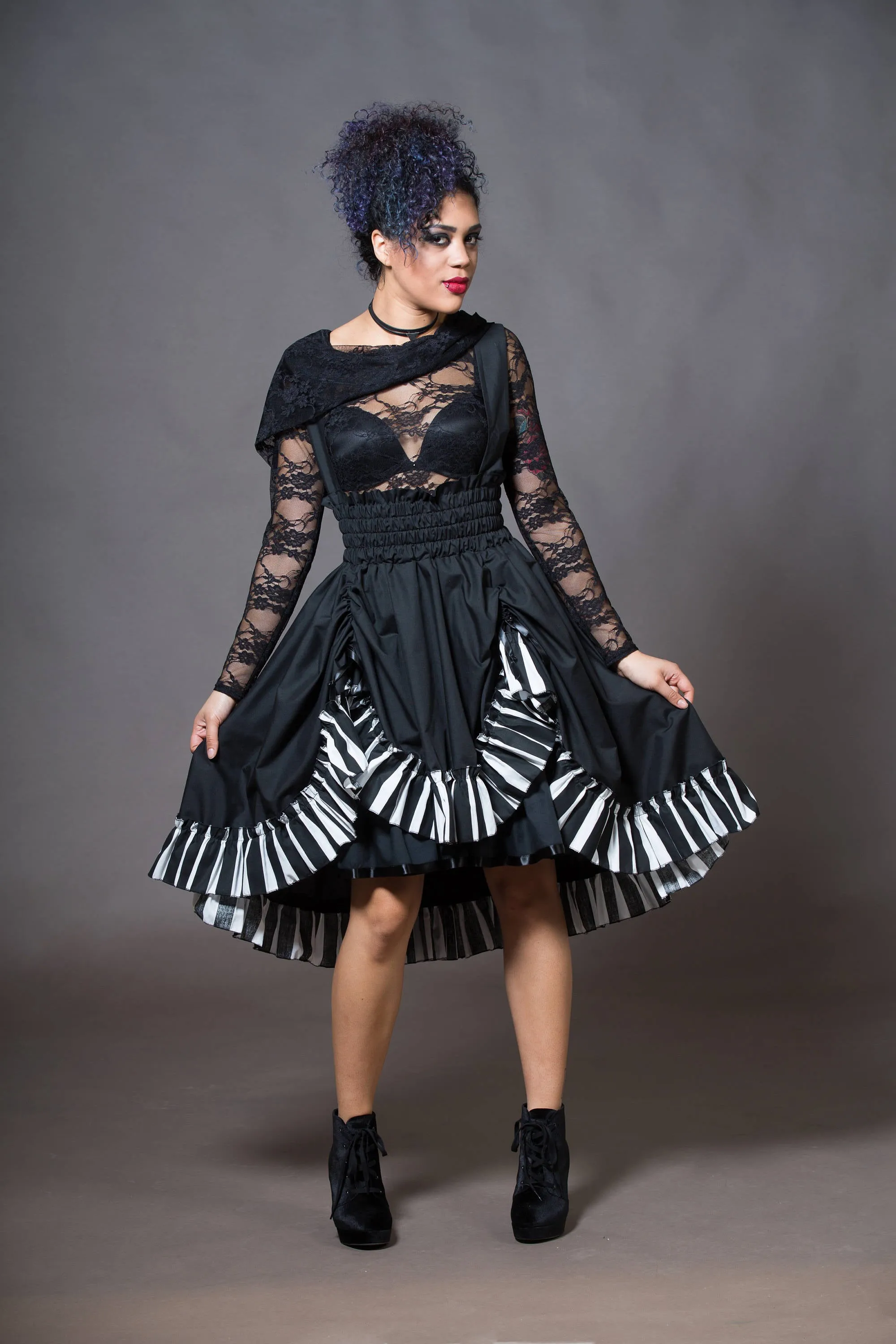 Gothic Circus High Waisted Skirt