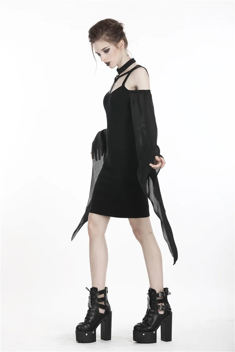 Gothic sexy tulle sleeves dress DW262