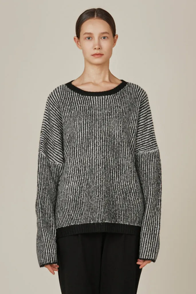 GRADE AND GATHER STRIPE TONE SWEATER