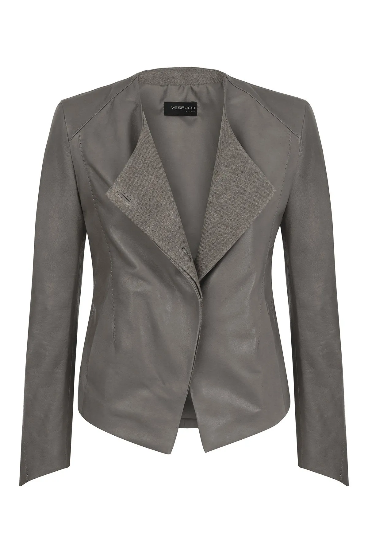 Grey Leather Jacket