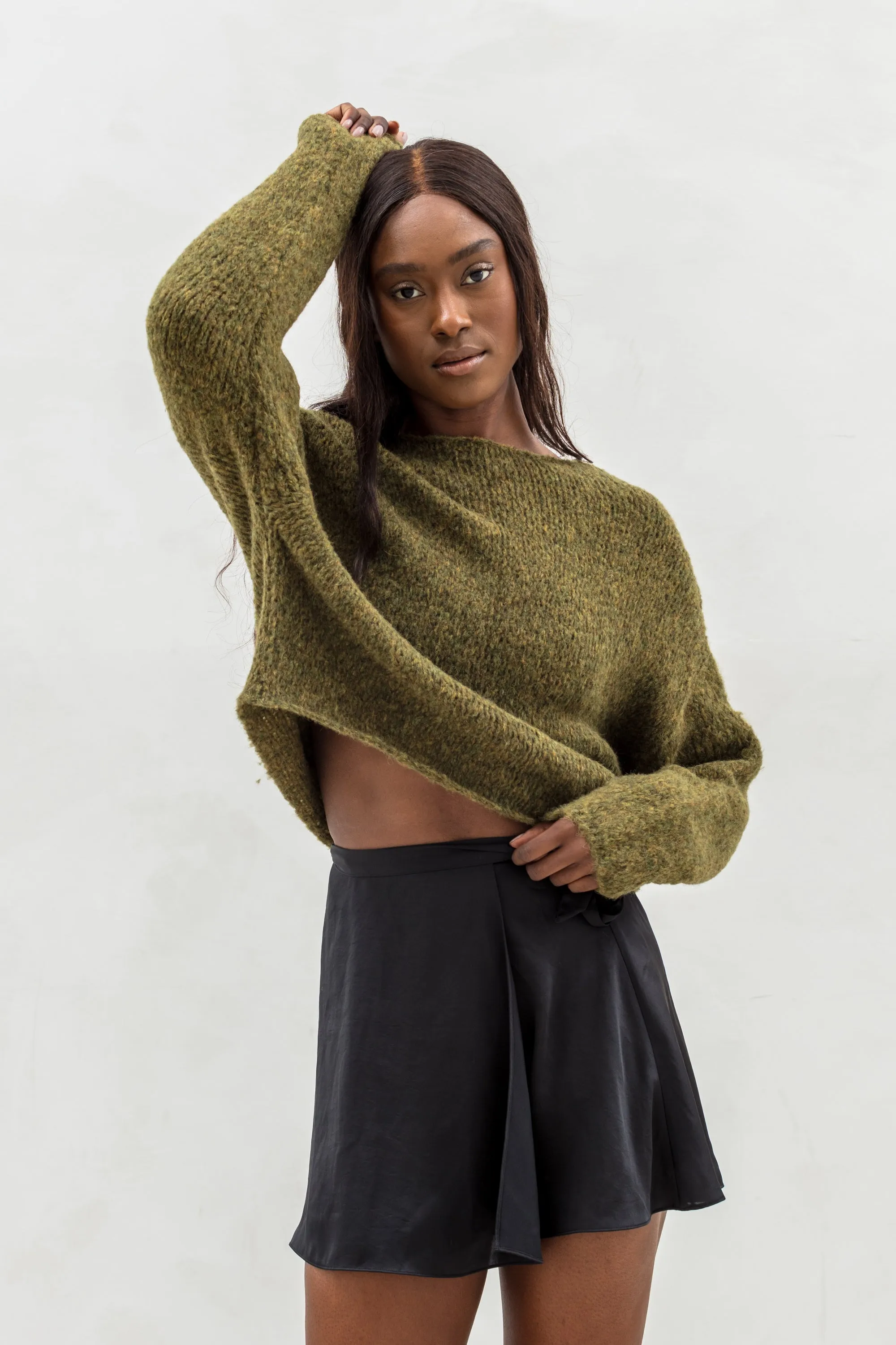 Handmade Oversize Alpaca crop sweater