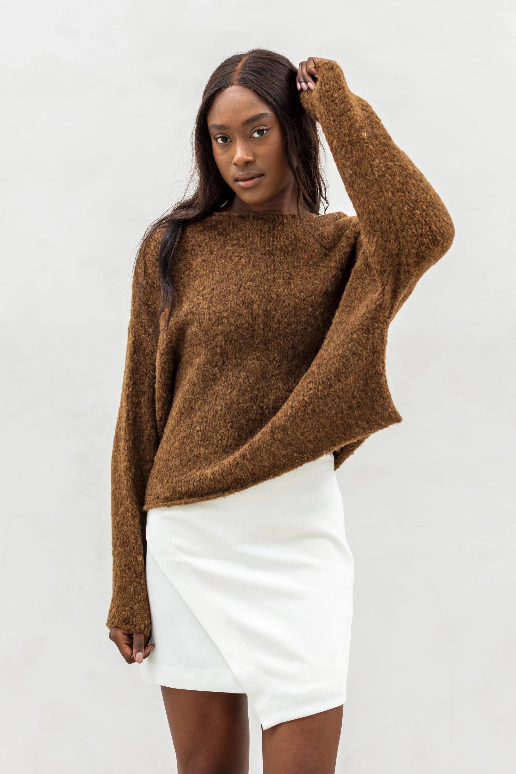 Handmade Oversize Alpaca crop sweater