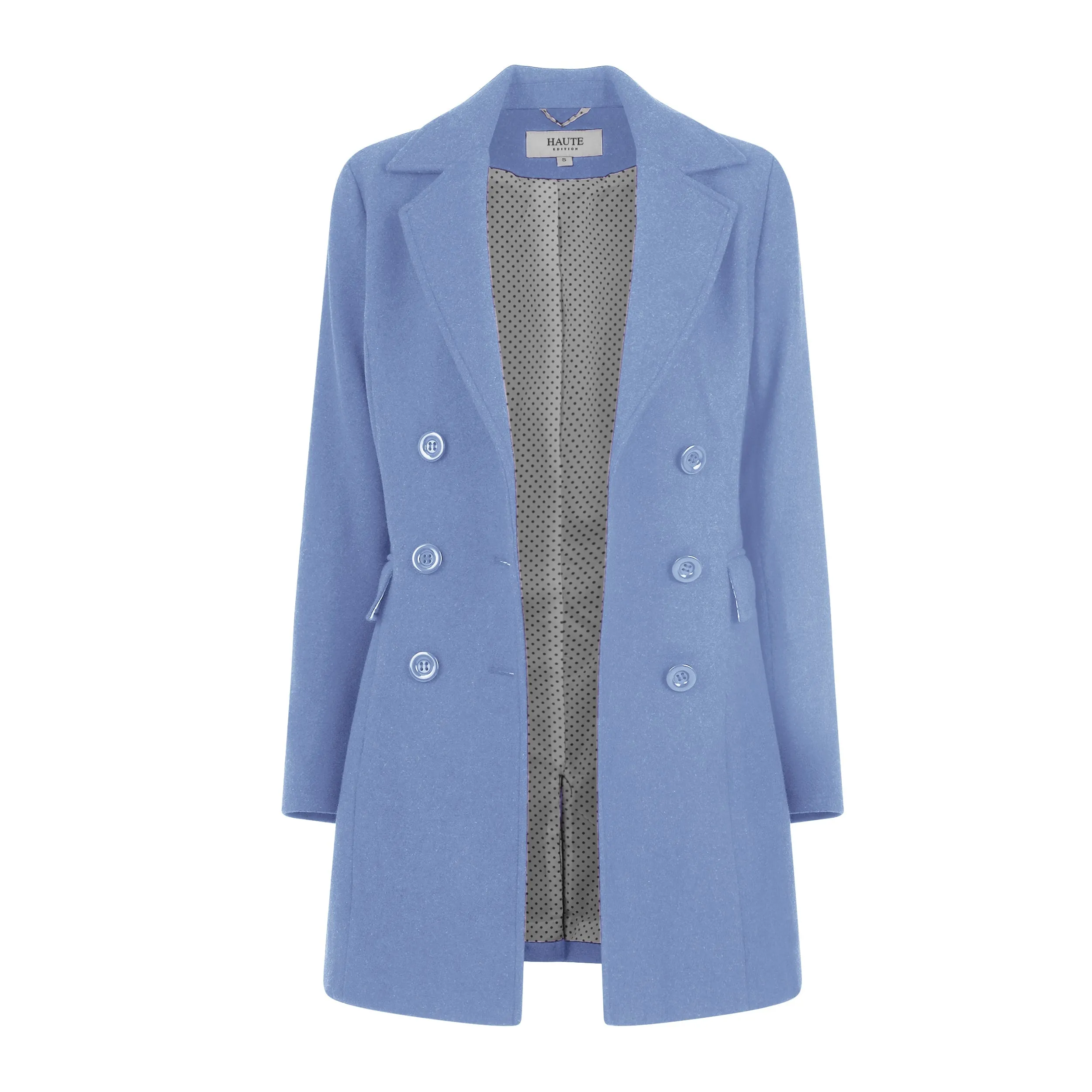 Haute Edition Women's Double Breasted Wool Blend Peacoat