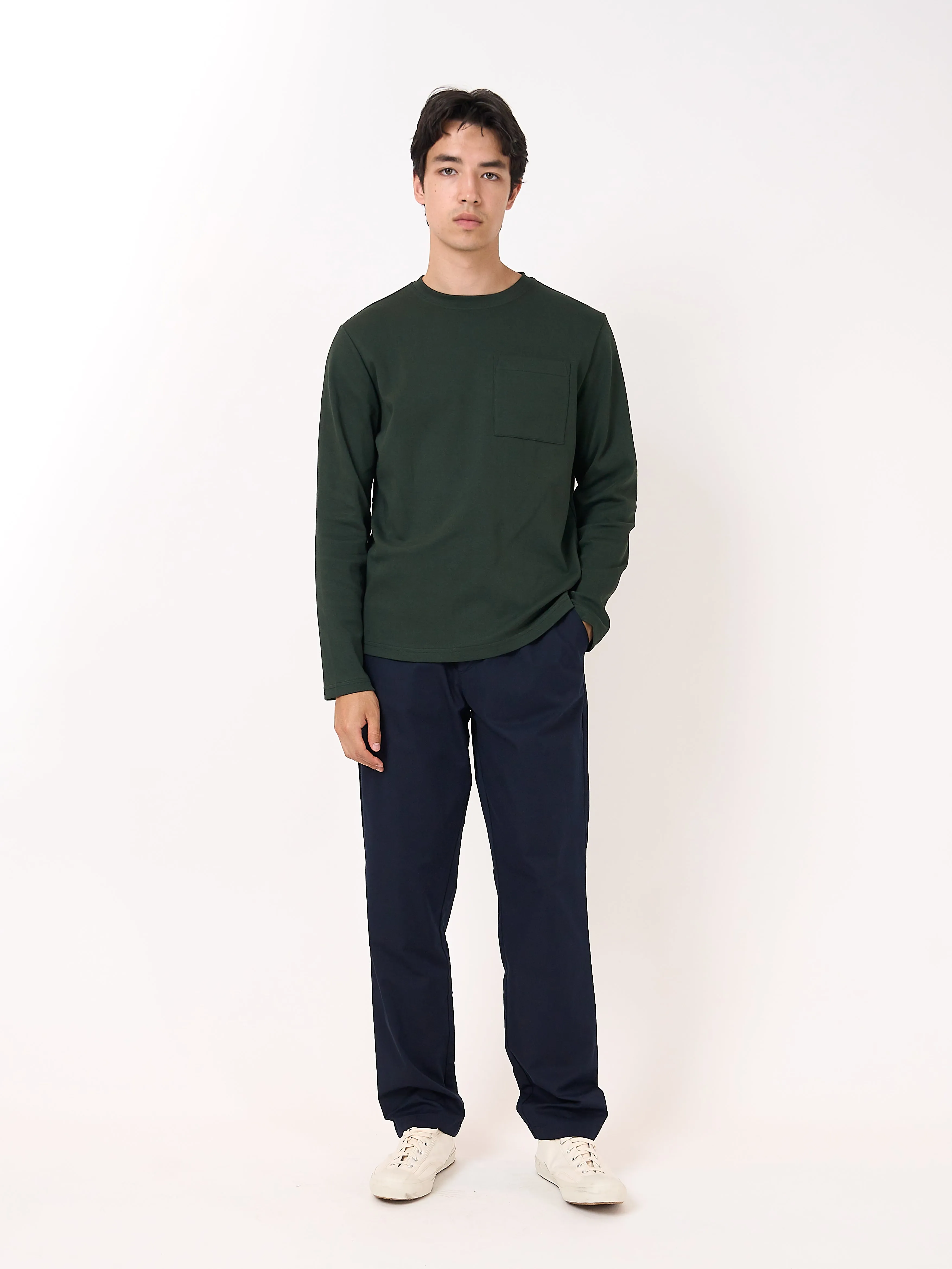 Heavy Long Sleeve T-Shirt Tavistock Dark Green