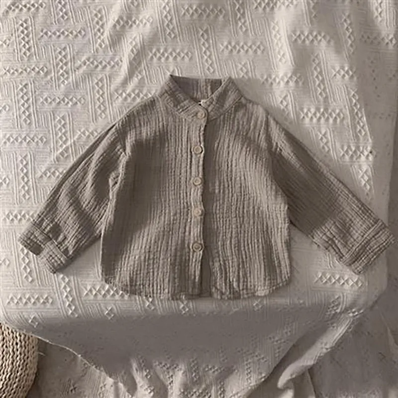 High Neck Linen Shirt