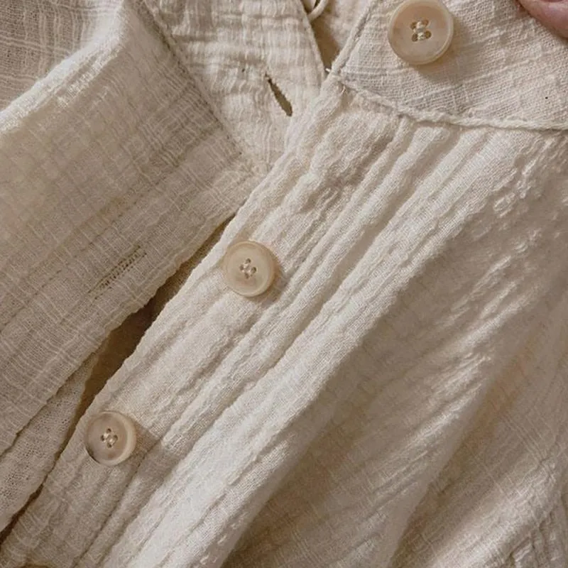 High Neck Linen Shirt