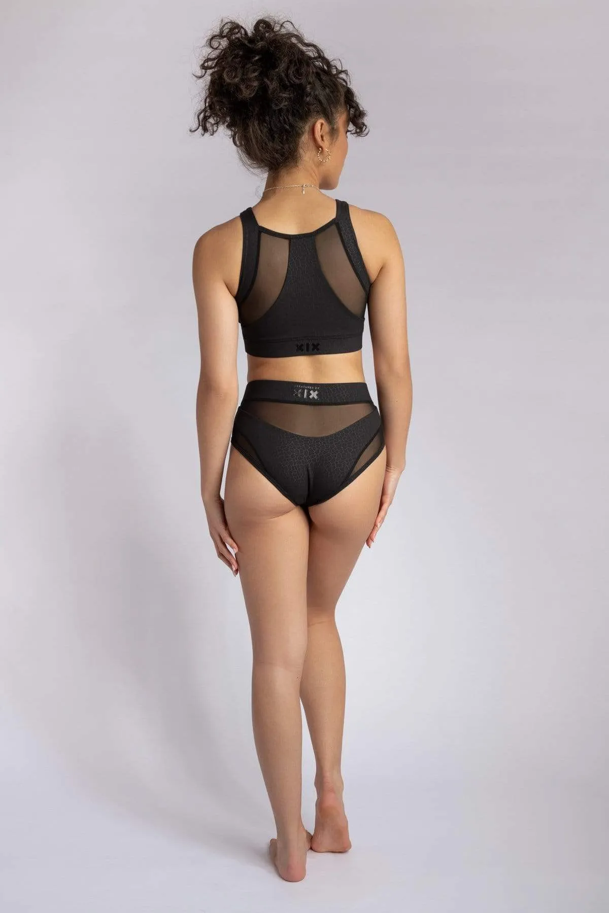 High waisted bottoms- Black Croc