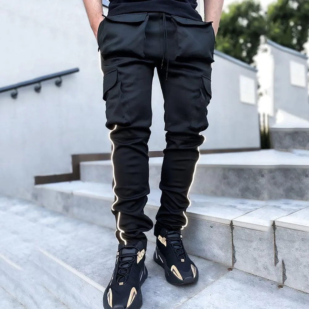 Hip Hop Mens Cargo Pants (Black )