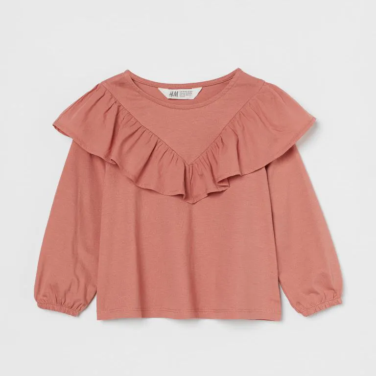 HM - Girls 'Coral' Full Sleeve Cotton T-Shirt OR254