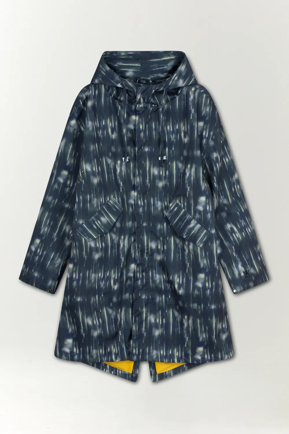 HOODED PARKA FISHTALE PRINT SS'24 NAVY