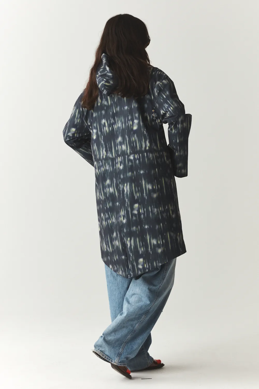 HOODED PARKA FISHTALE PRINT SS'24 NAVY