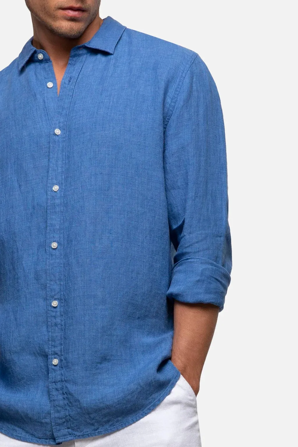 Industrie - The Hampton Linen Shirt - Light Indigo