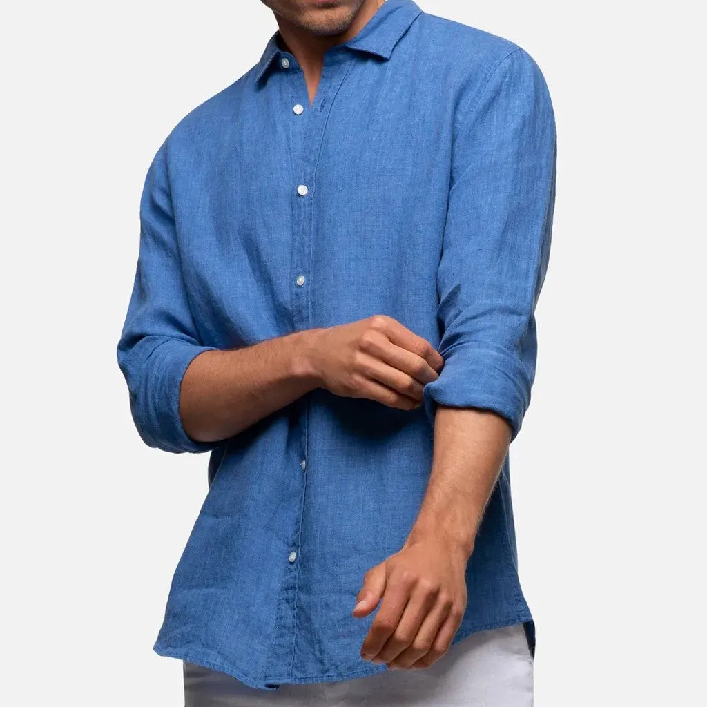 Industrie - The Hampton Linen Shirt - Light Indigo