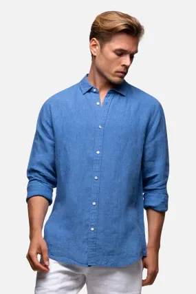 Industrie - The Hampton Linen Shirt - Light Indigo