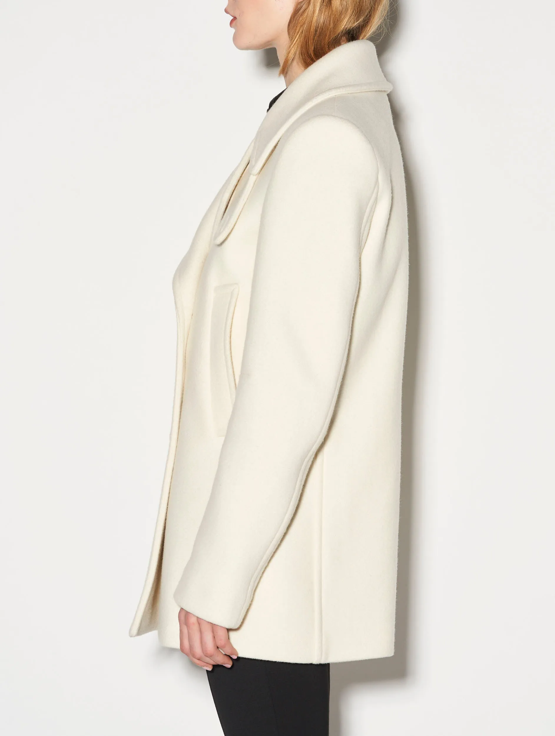 ivory wool and cashmere peacoat