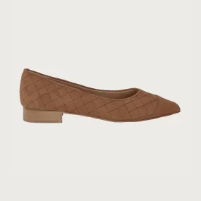 JACKIE QUILTED COGNAC SUEDE