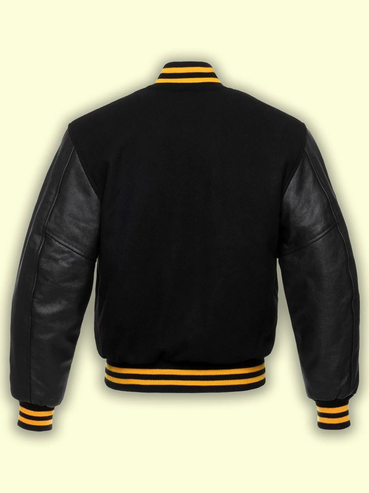 Jet Black Wool Varsity Jacket