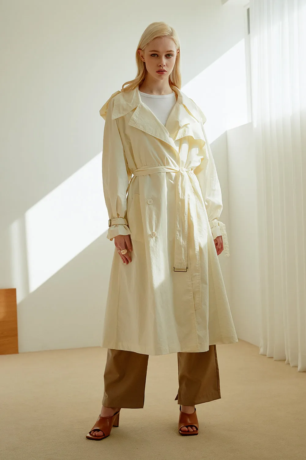 Joyce Flared Long Trench Coat