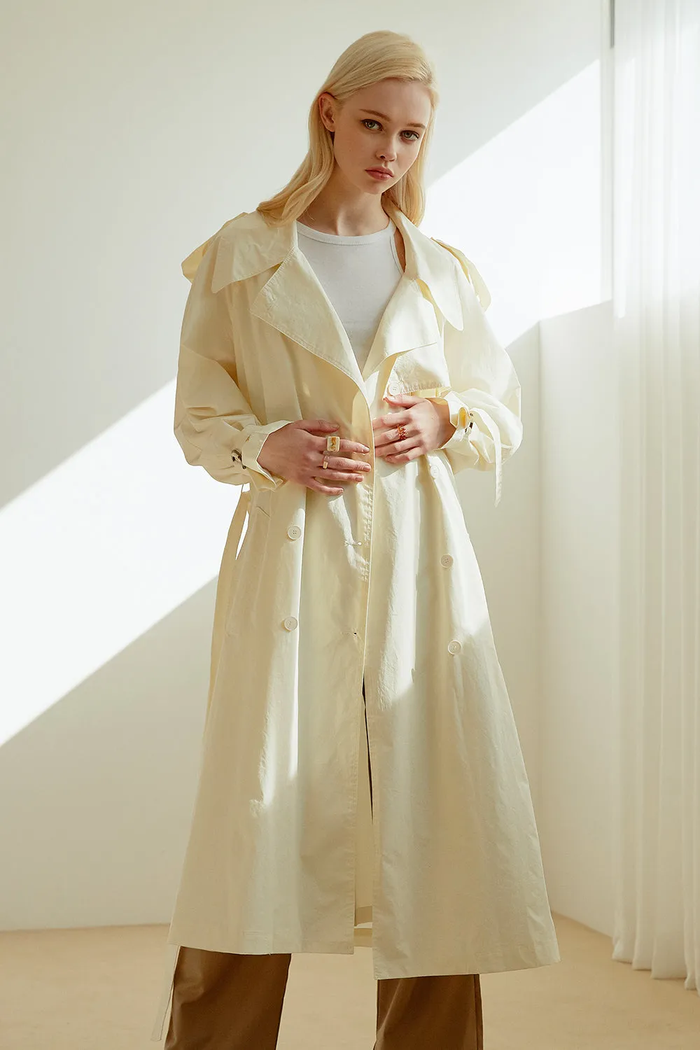 Joyce Flared Long Trench Coat