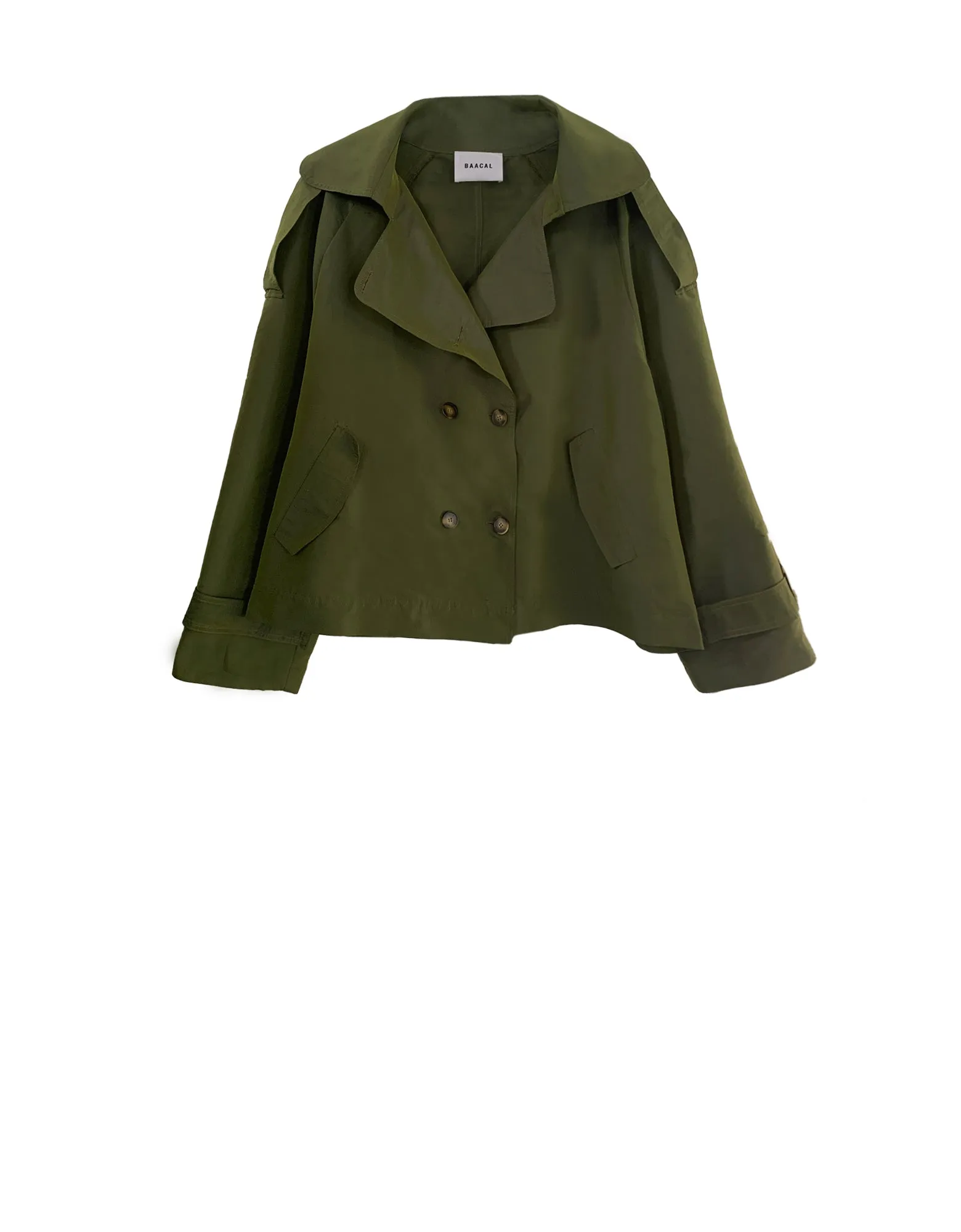 Julia Short Trench Coat- Army Dupioni