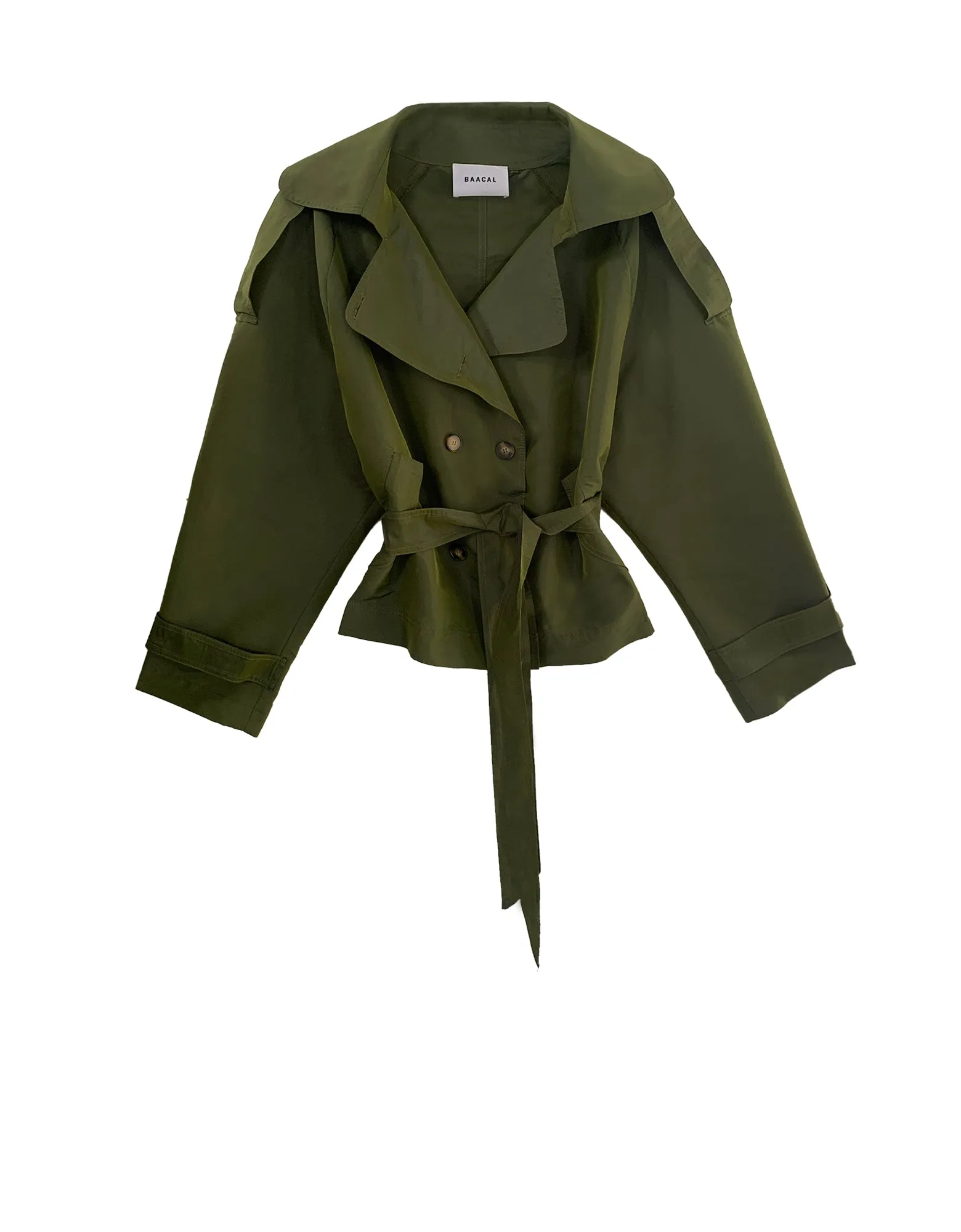 Julia Short Trench Coat- Army Dupioni