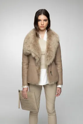 June - Desert Beige Shearling Jacket