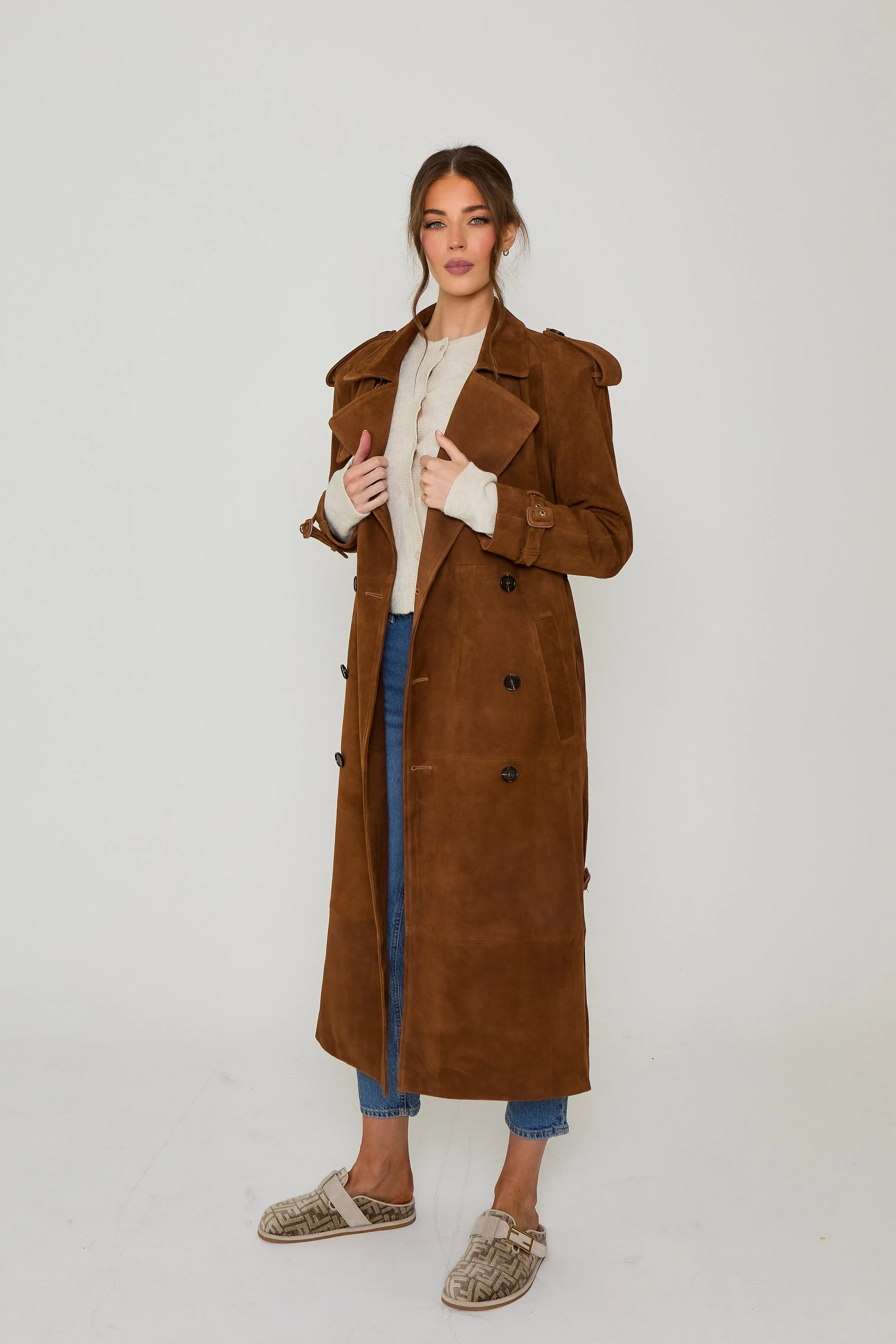 Kendall Suede Trench Coat