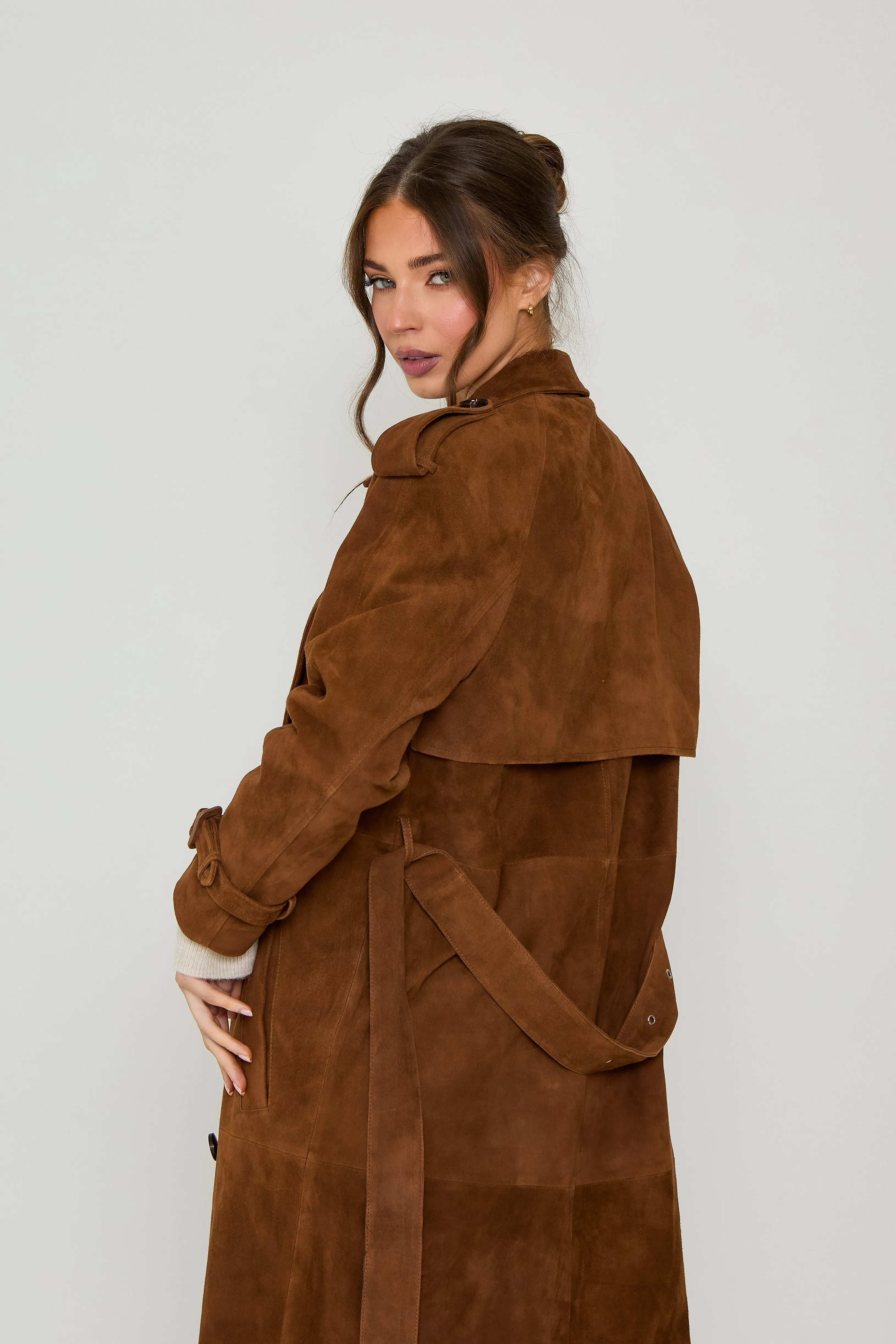 Kendall Suede Trench Coat