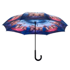 Kittens Ahoy Stick Umbrella Reverse Close