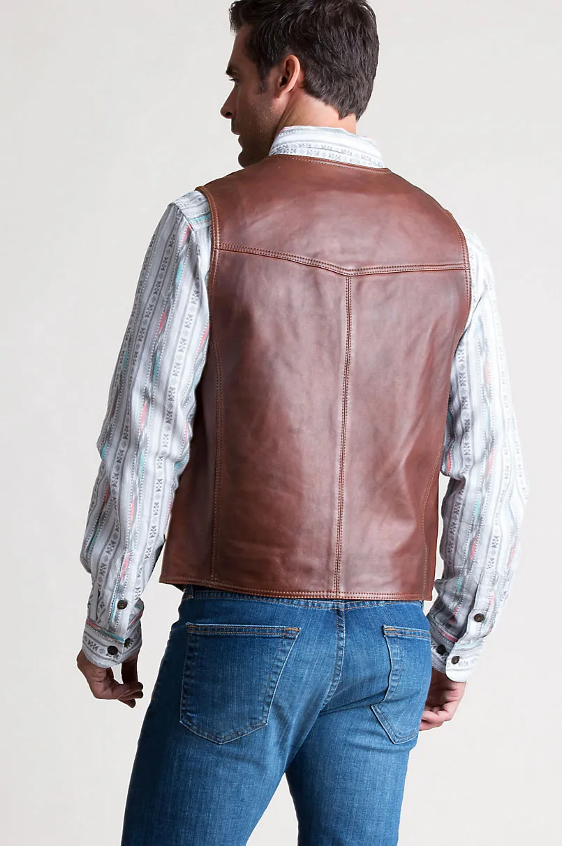 Kyle Distressed Lambskin Leather Vest