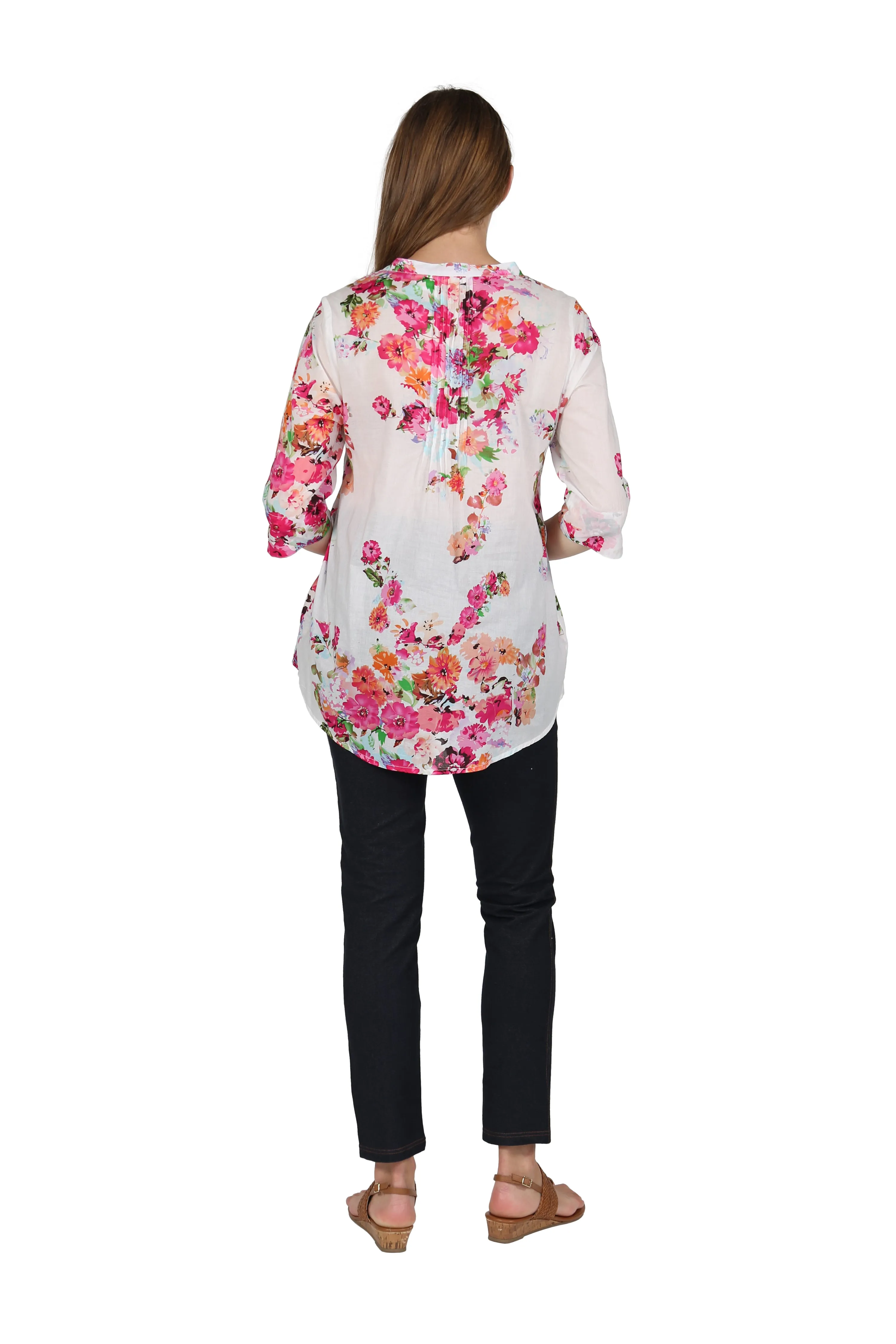 La Cera Rose & Coral Blossom Tunic