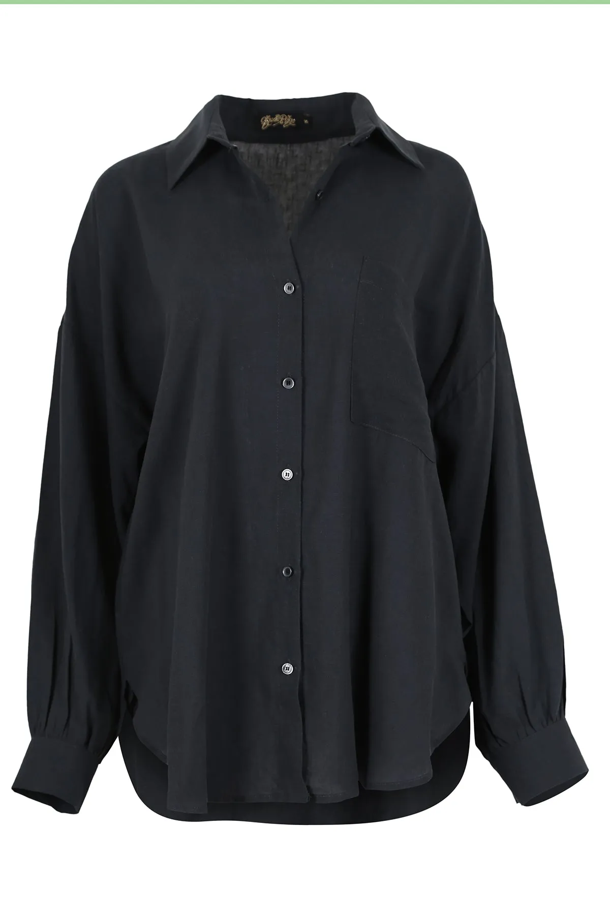 Le Bon Luminary Shirt Black Wash in Linen Blend