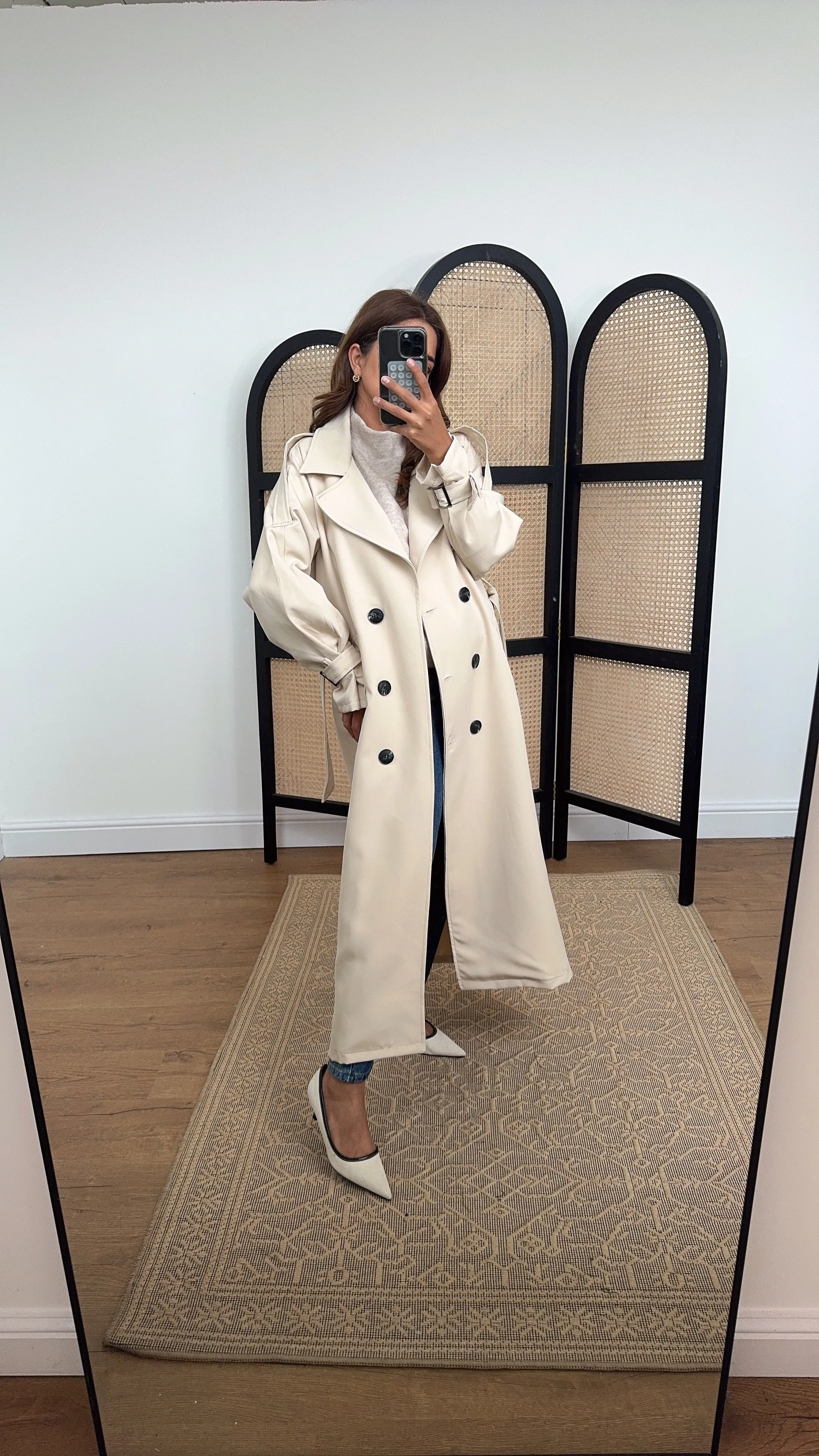 Leta Trench Coat in cream