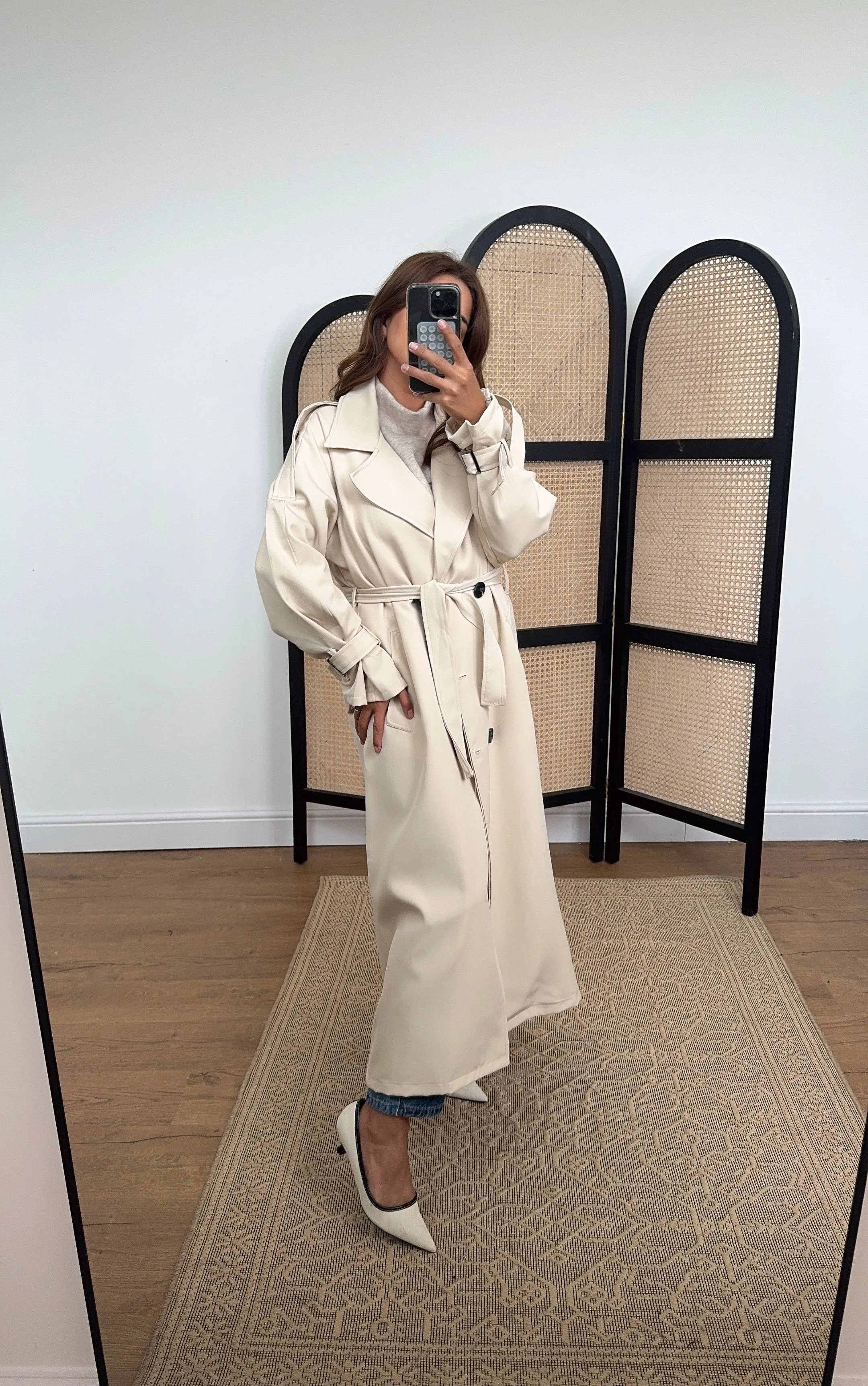 Leta Trench Coat in cream