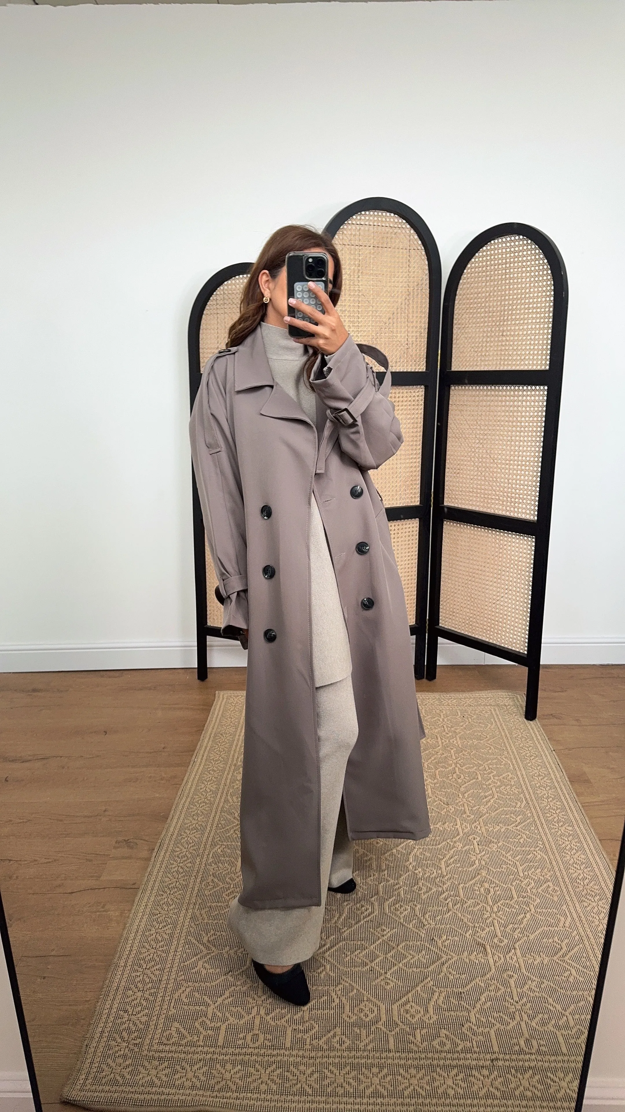 Leta Trench Coat in mushroom