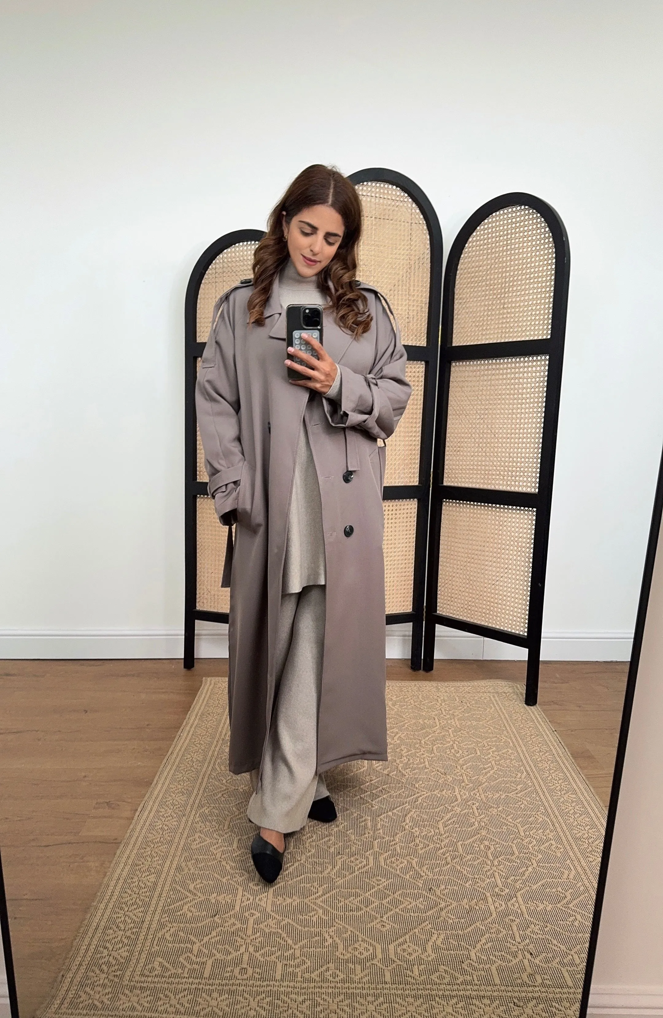 Leta Trench Coat in mushroom