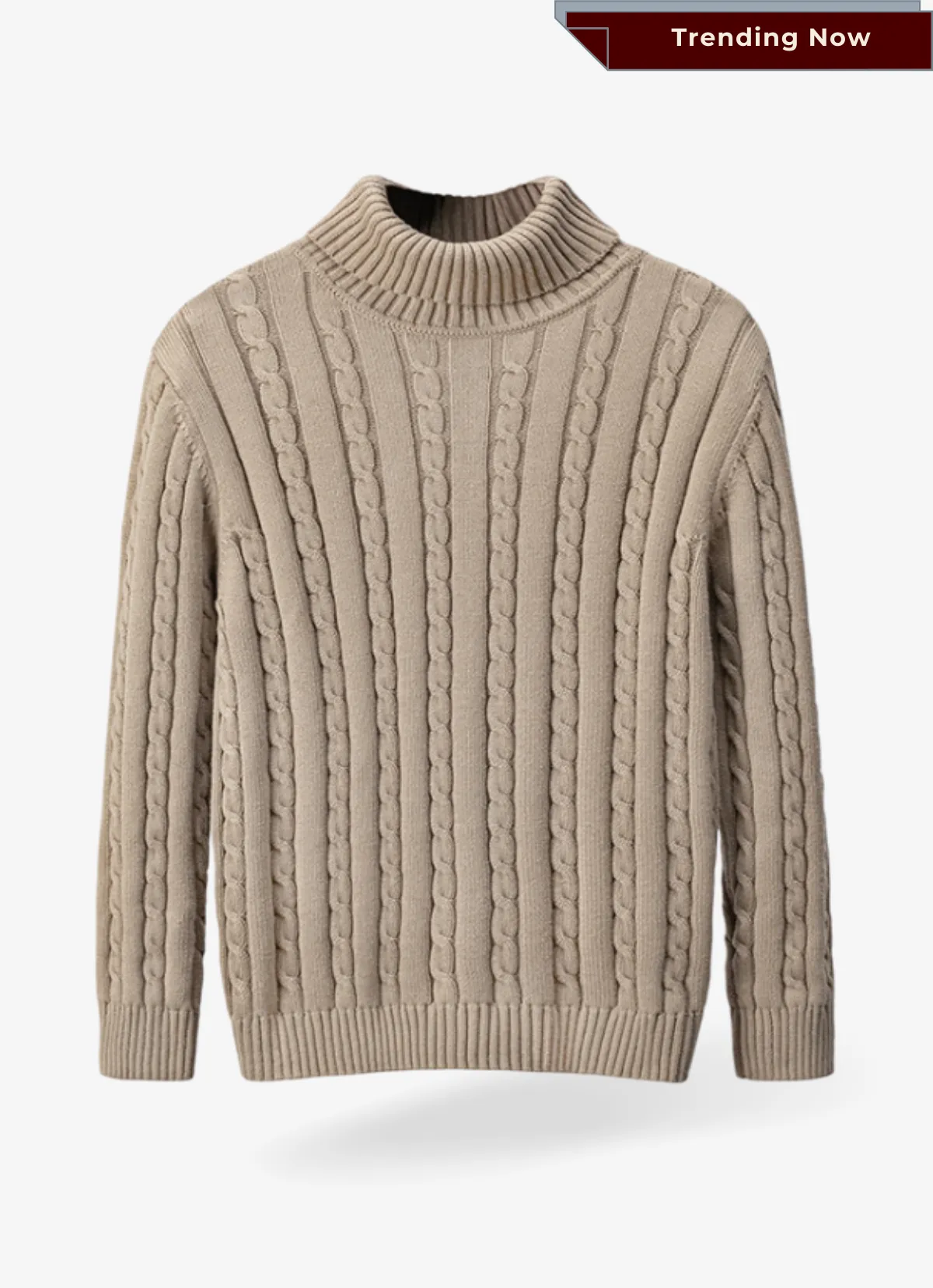 Light Brown Ribbed Turtleneck