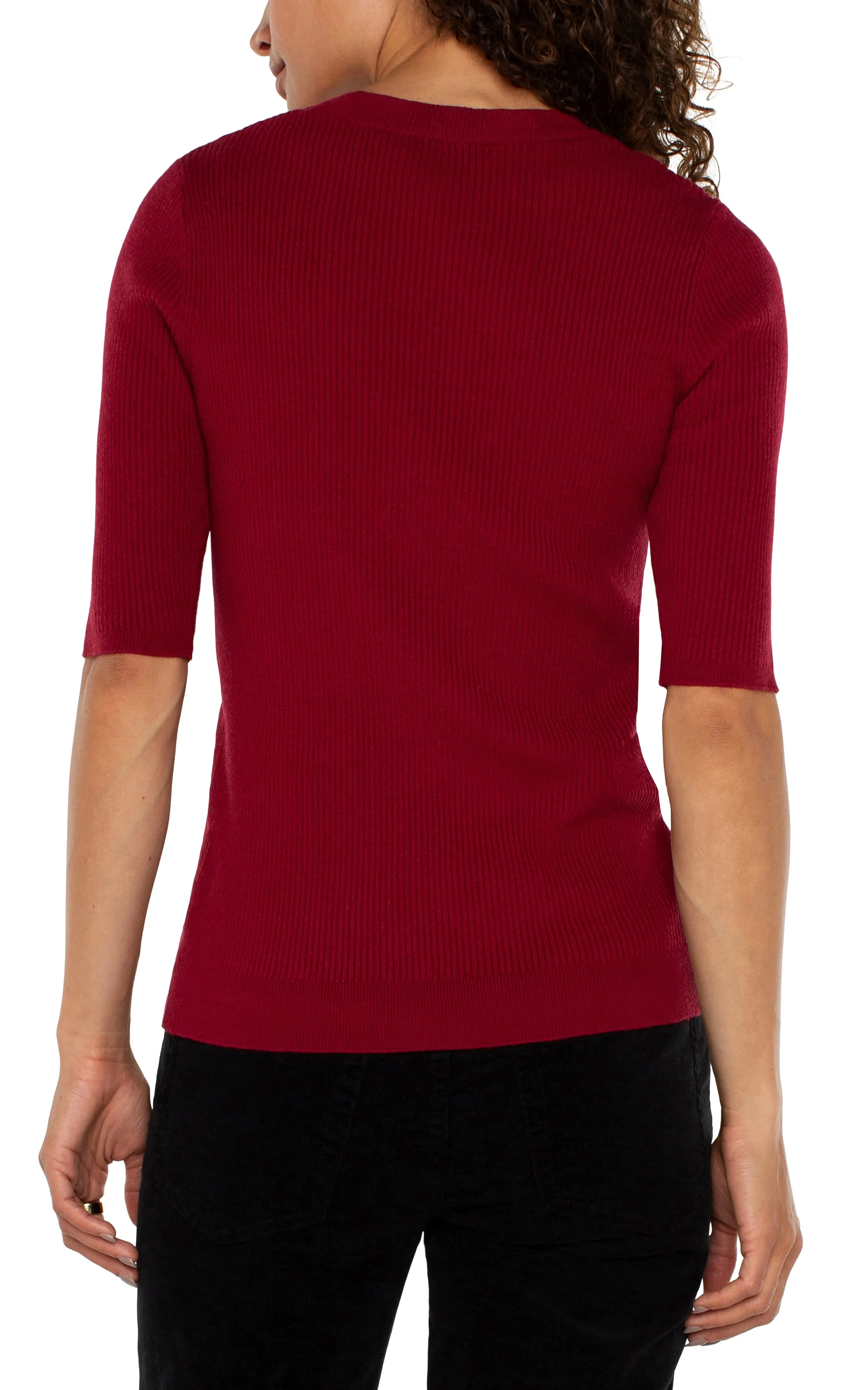 Liverpool Elbow Sleeve Crew Neck Sweater (Ruby Red)