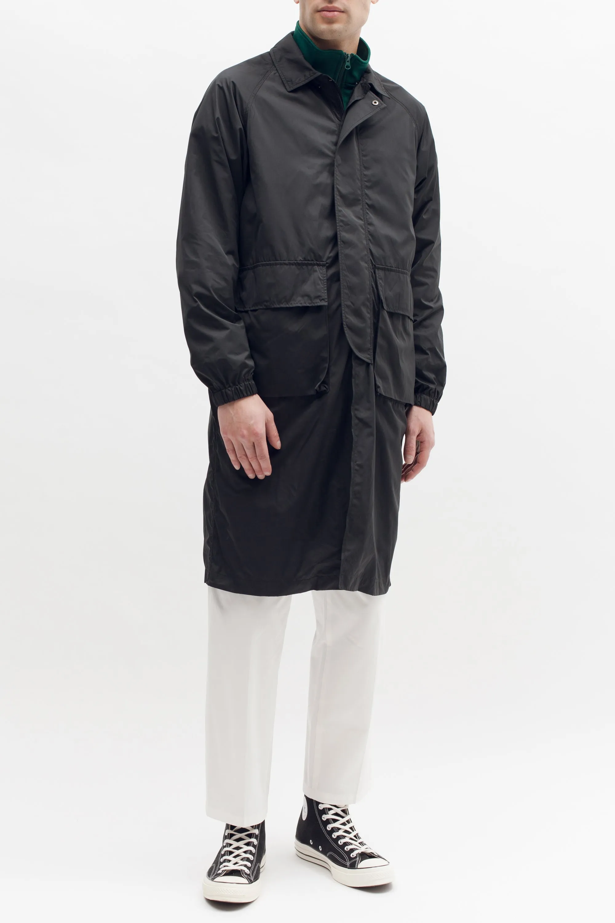 Long Trench Coat - Black