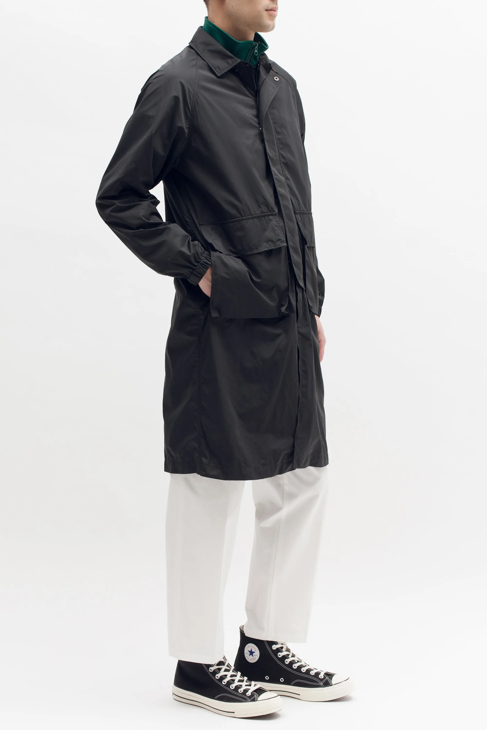 Long Trench Coat - Black