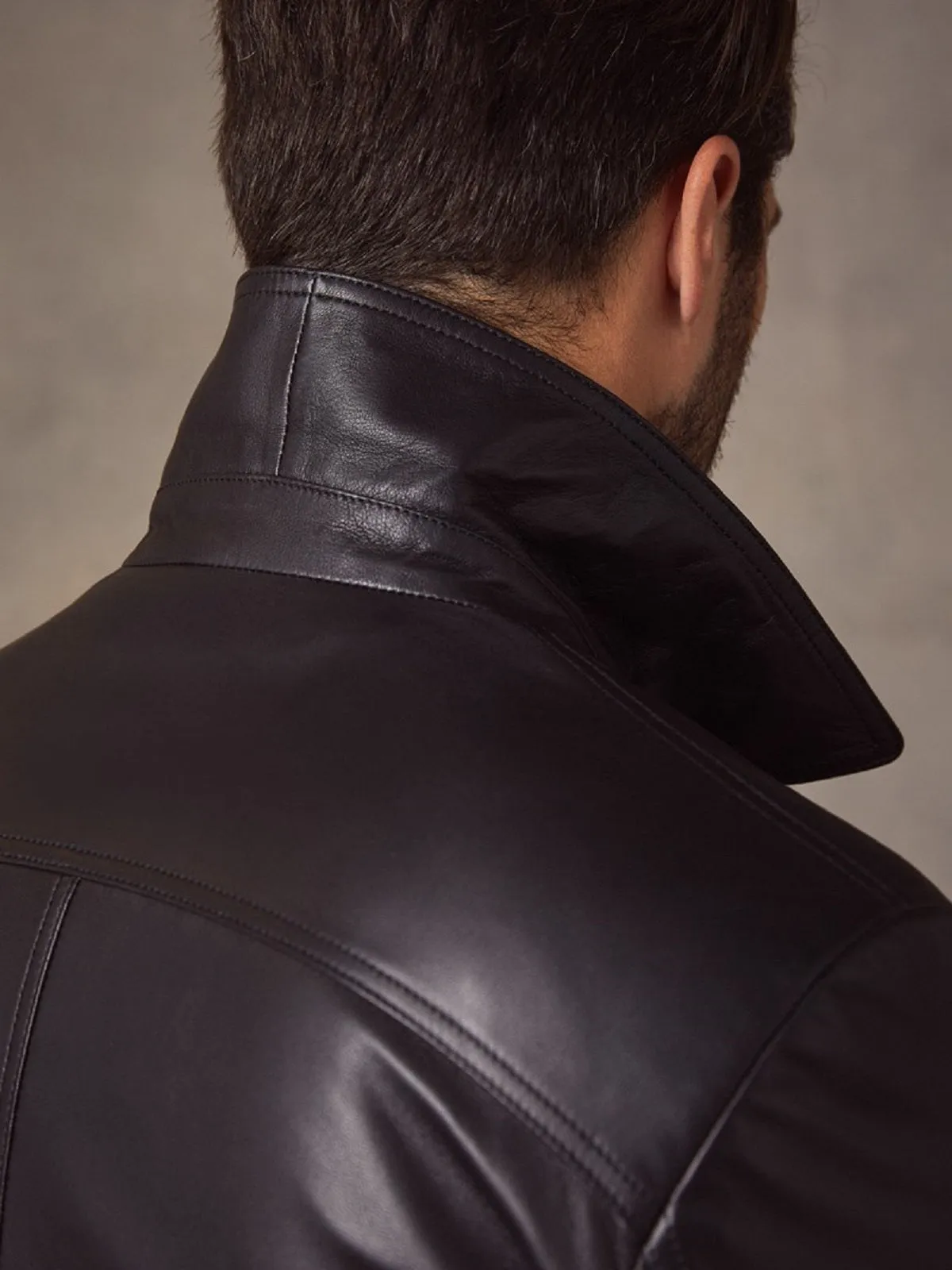 Men Vintage Black Leather Jacket