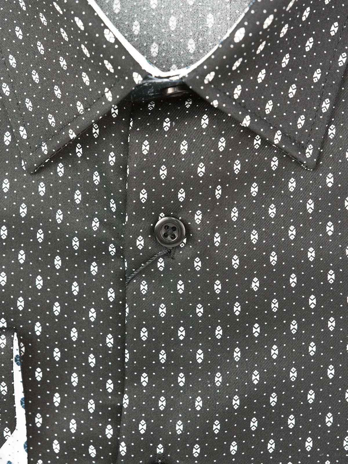 Men's Black with Spotty Slim Fit Shirt