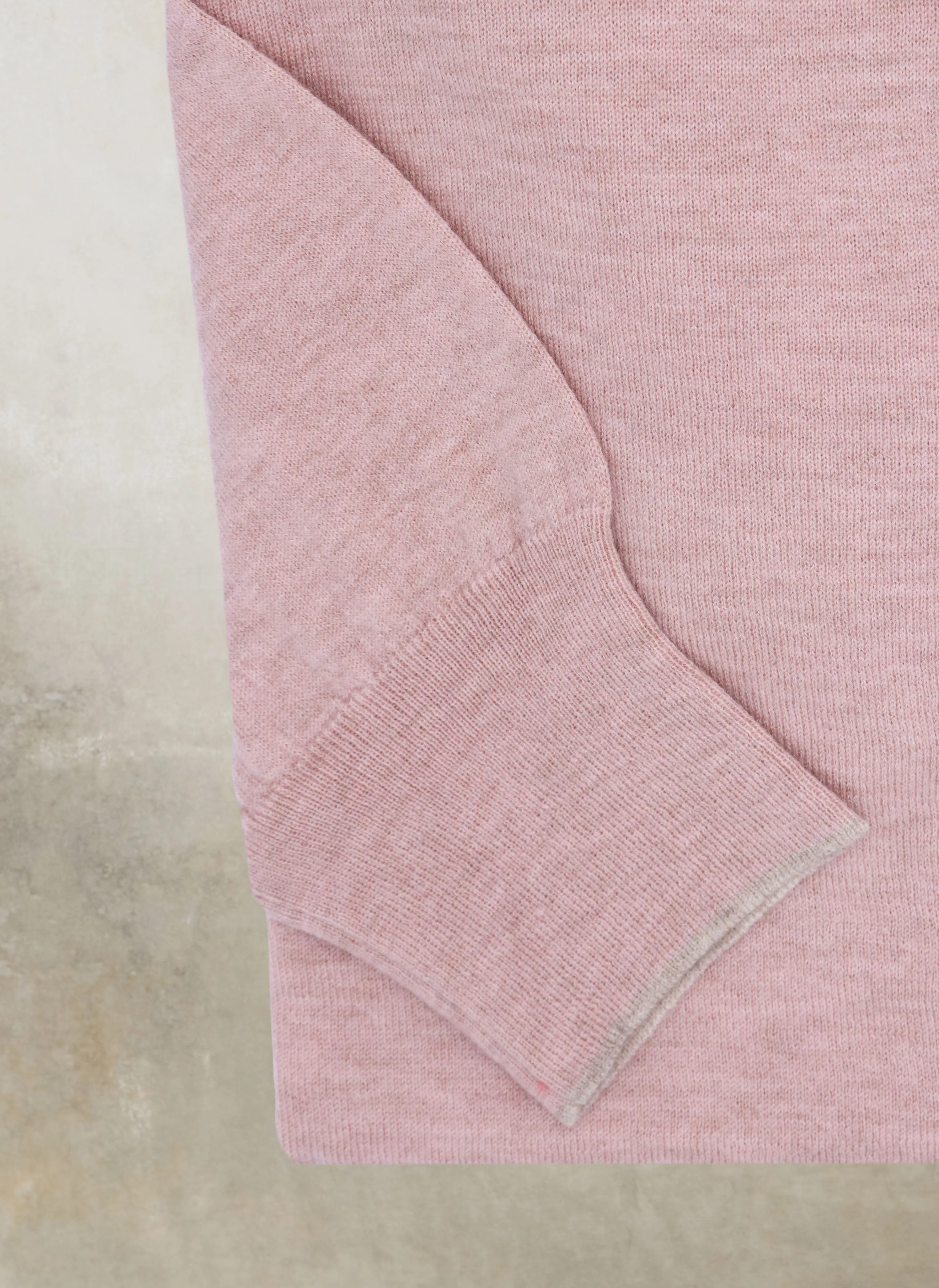 Men's Carrara Long Sleeve Cashmere Polo Shirt in Light Pink