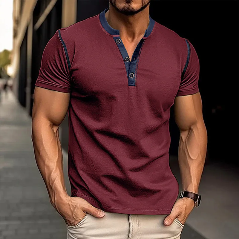 Men's Classic Button Cotton Breathable Henley Shirt