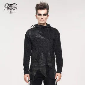 Men's Gothic Turtleneck Strappy Irregular Shirt